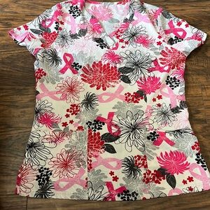 Breast Cancer Scrub Top